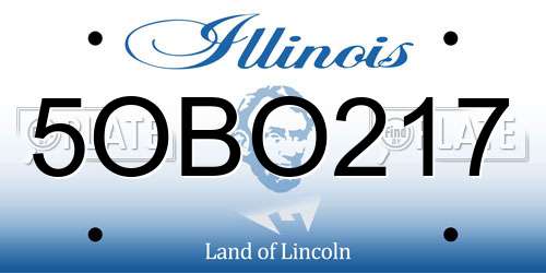 5OBO217 Illinois License Plate