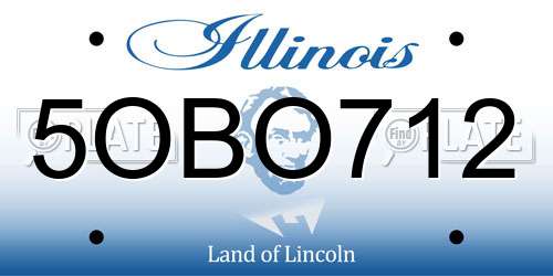 5OBO712 Illinois License Plate