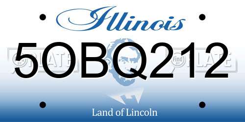 5OBQ212 Illinois License Plate