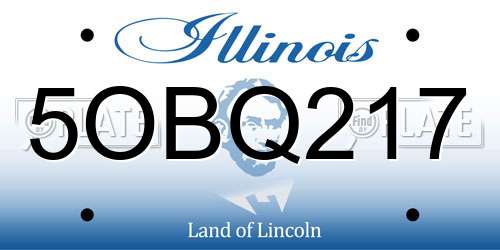 5OBQ217 Illinois License Plate