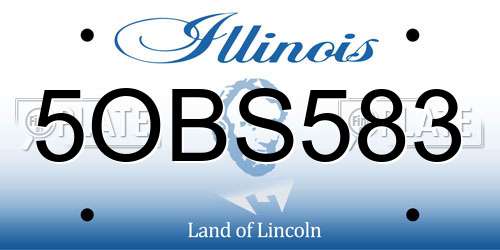 5OBS583 Illinois License Plate