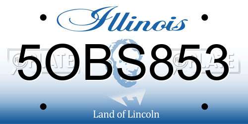 5OBS853 Illinois License Plate