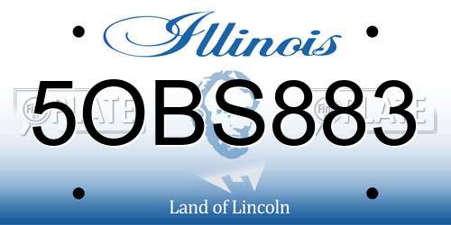5OBS883 Illinois License Plate