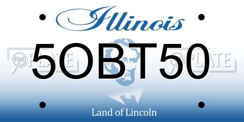 5OBT50 Illinois License Plate
