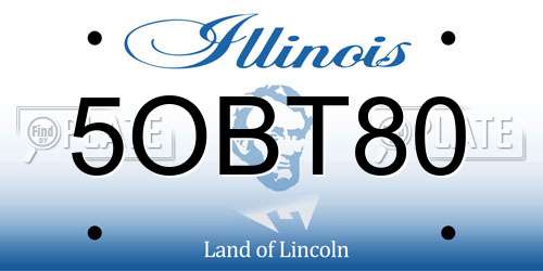 5OBT80 Illinois License Plate
