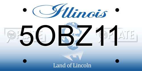 5OBZ11 Illinois License Plate