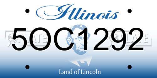 5OC1292 Illinois License Plate