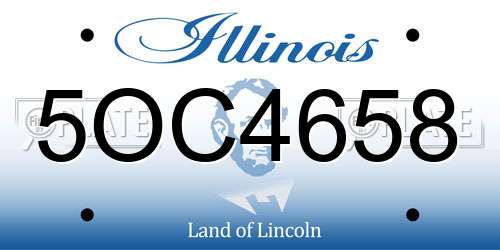 5OC4658 Illinois License Plate