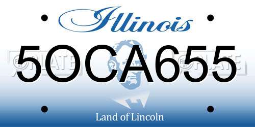 5OCA655 Illinois License Plate
