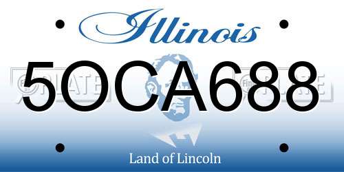 5OCA688 Illinois License Plate