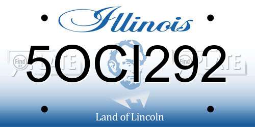 5OCI292 Illinois License Plate