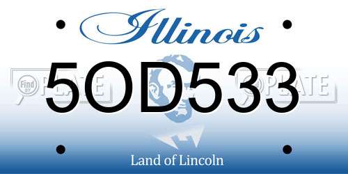 5OD533 Illinois License Plate
