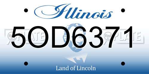 5OD6371 Illinois License Plate