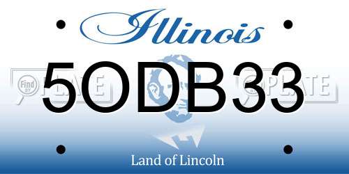 5ODB33 Illinois License Plate
