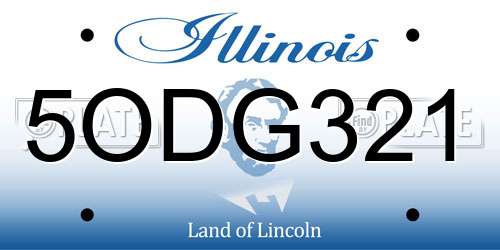 5ODG321 Illinois License Plate