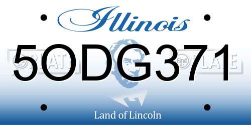 5ODG371 Illinois License Plate
