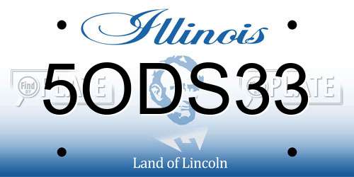 5ODS33 Illinois License Plate