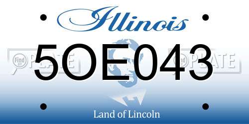 5OE043 Illinois License Plate