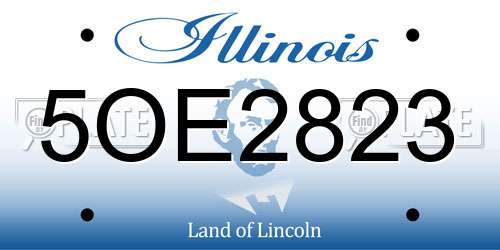 5OE2823 Illinois License Plate