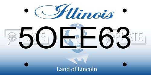 5OEE63 Illinois License Plate