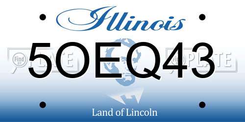 5OEQ43 Illinois License Plate
