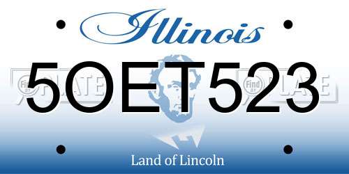 5OET523 Illinois License Plate