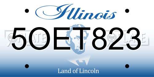 5OET823 Illinois License Plate