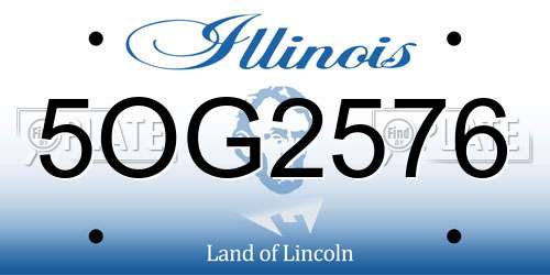 5OG2576 Illinois License Plate