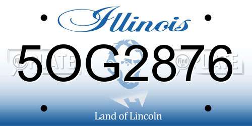 5OG2876 Illinois License Plate