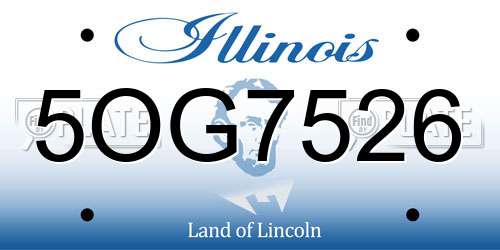 5OG7526 Illinois License Plate