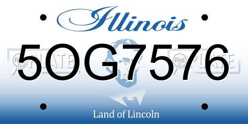 5OG7576 Illinois License Plate