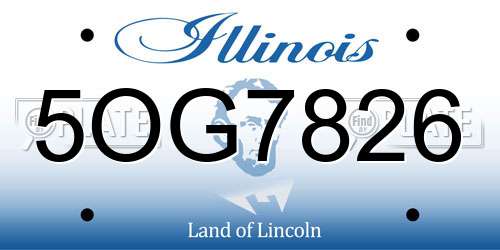 5OG7826 Illinois License Plate