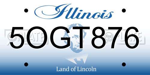 5OGT876 Illinois License Plate