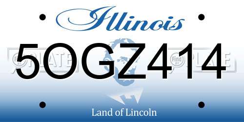 5OGZ414 Illinois License Plate