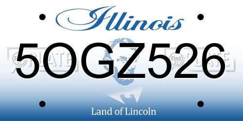 5OGZ526 Illinois License Plate