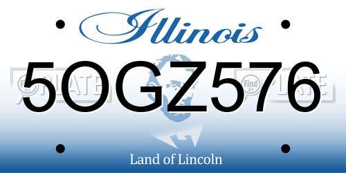 5OGZ576 Illinois License Plate