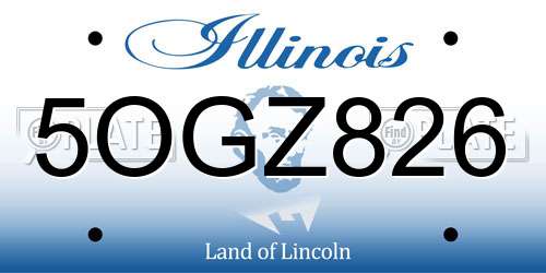 5OGZ826 Illinois License Plate