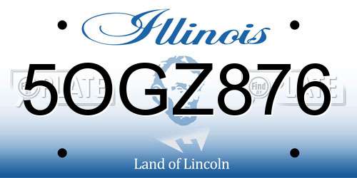 5OGZ876 Illinois License Plate