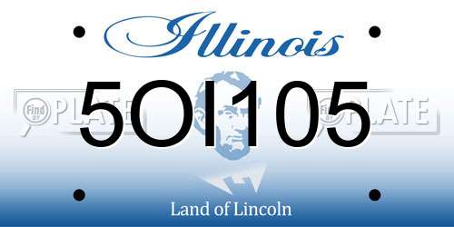 5OI105 Illinois License Plate