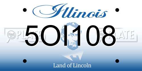 5OI108 Illinois License Plate