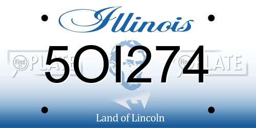 5OI274 Illinois License Plate