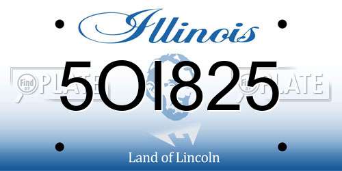 5OI825 Illinois License Plate