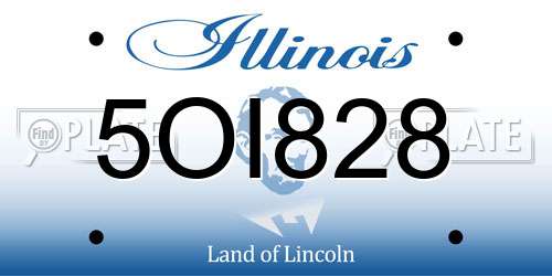 5OI828 Illinois License Plate