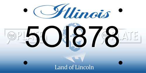 5OI878 Illinois License Plate