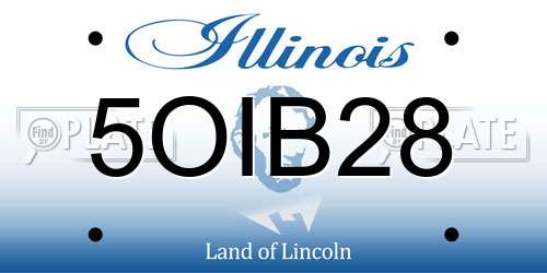 5OIB28 Illinois License Plate