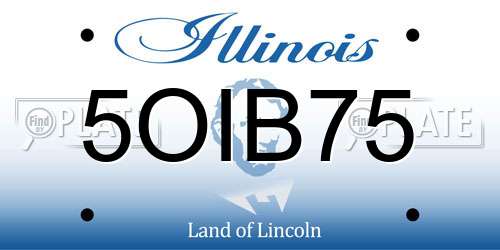5OIB75 Illinois License Plate