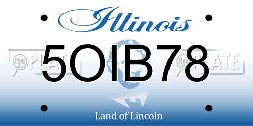 5OIB78 Illinois License Plate
