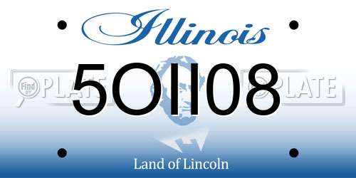 5OII08 Illinois License Plate