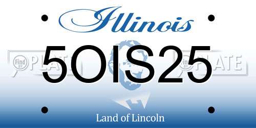5OIS25 Illinois License Plate