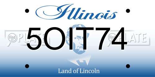 5OIT74 Illinois License Plate